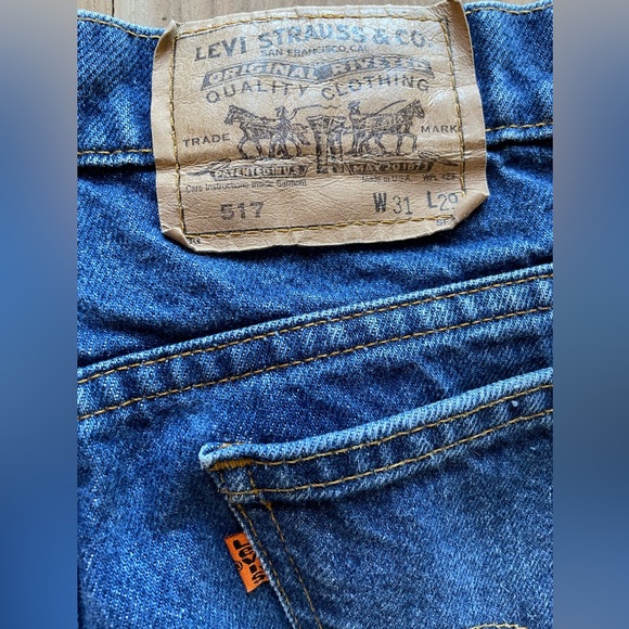 Vintage Levi’s orange tab 517 denim jeans. Free People - Picture 1 of 11